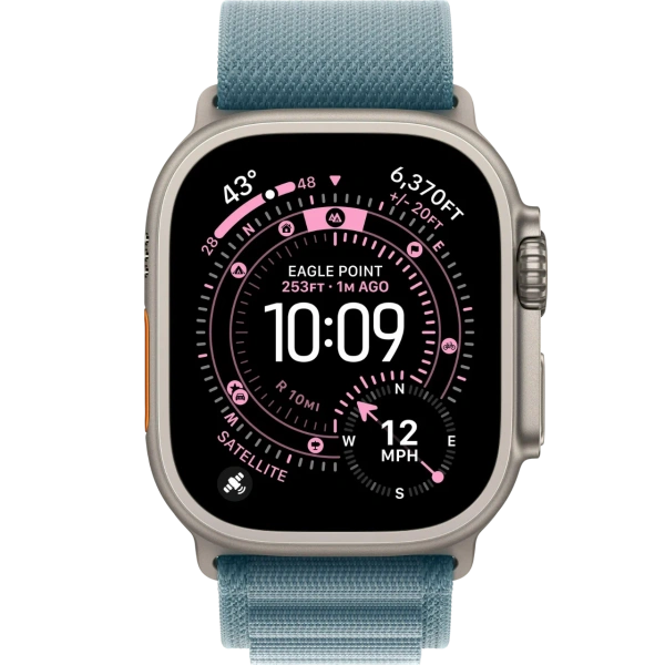 Умные часы Apple Watch Ultra 3, 49 мм, Natural Titanium Light Blue Alpine Loop S